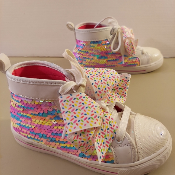 JoJo Siwa Other - Jojo Girls Sequin Shoes, Lace-up, Bow, Sz 13